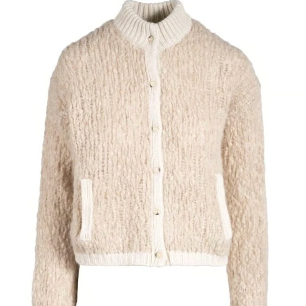 NWT Naadam Italian Luxe Boucle Crew Neck Cardigan